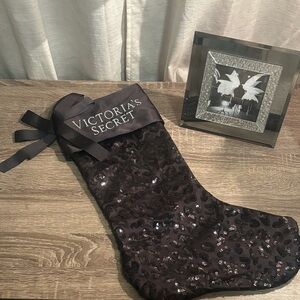 Victoria's Secret Black Sequin Holiday Stocking